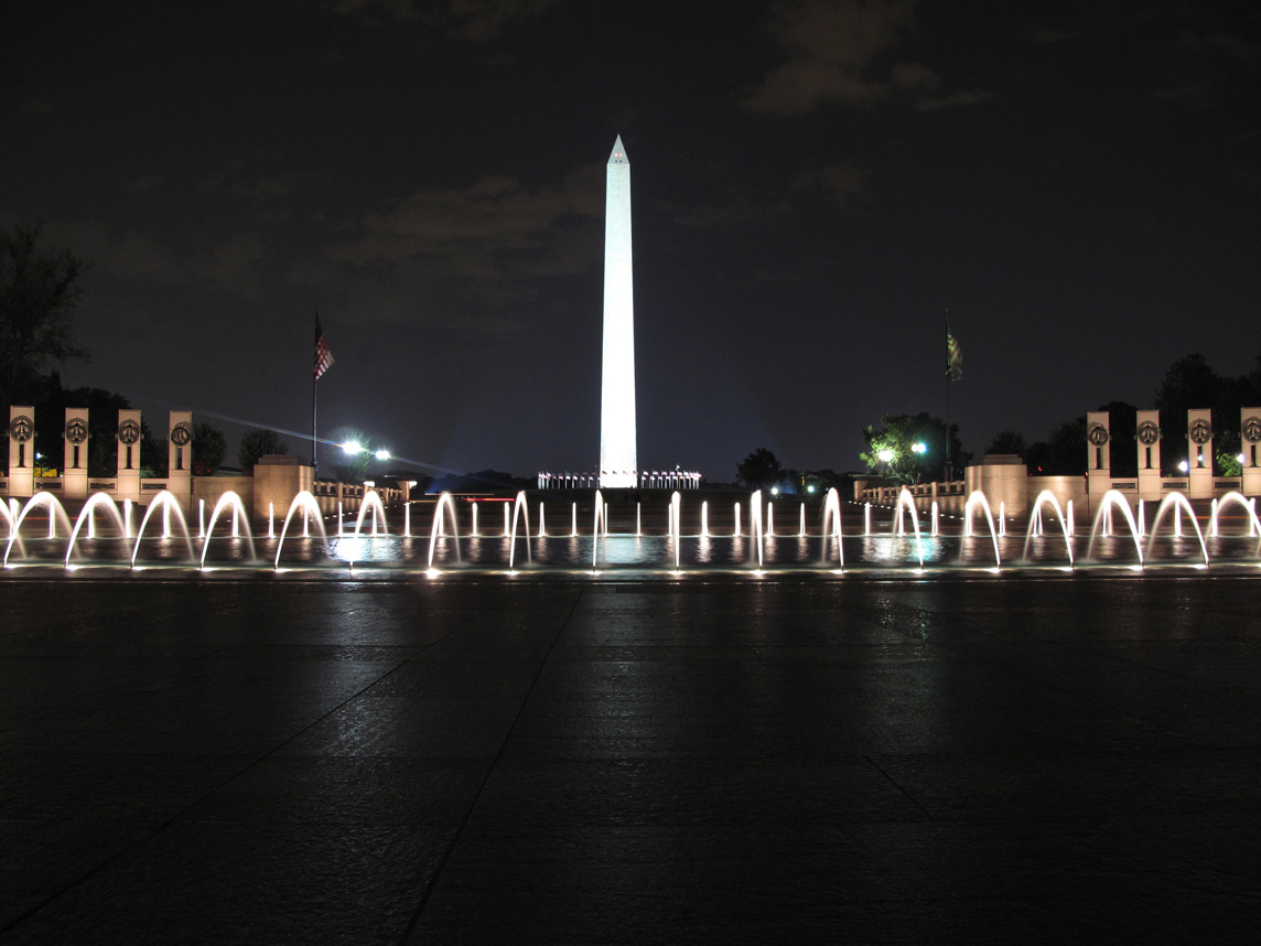 National World War II Memorial and Washington Monument