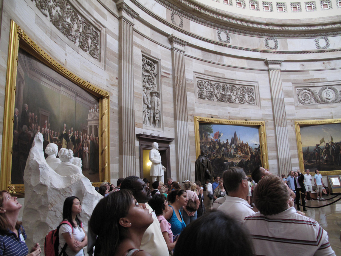 Inside the Rotunda of the Capitol.