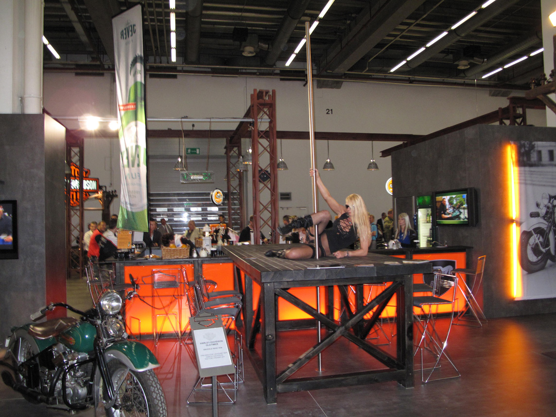 The Harley-Davidsson booth