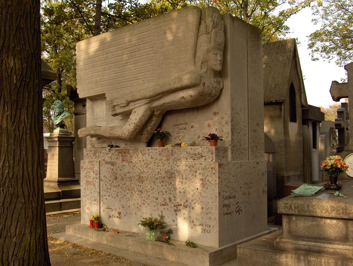 Oscar Wilde's grave at Père-Lachaise